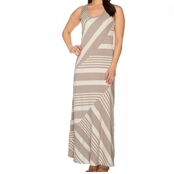 Lisa Rinna Collection Stripe Knit Maxi Dress - Picture 1 of 5